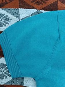Men's Blue Zip Neck Sweater