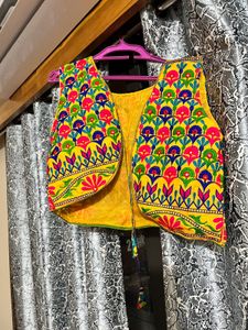 Embroidered Yellow Ethnic Vest