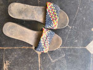 Woven Multicolor Slides