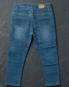 Distressed Blue Denim Jeans