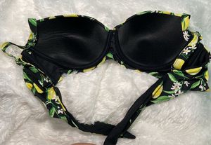 Lemon Print Bikini Top