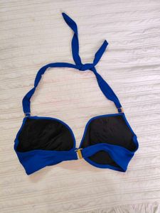 Blue Halter Bikini Top