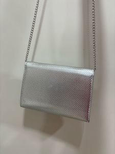 westside Silver Textured Clutch Bag