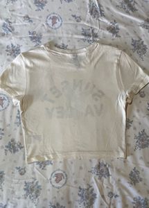 Cream Sunset Valley Graphic T-Shirt