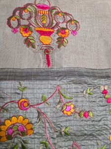 Elegant Silver Embroidered Banarasi Saree