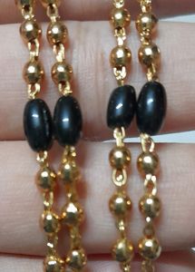 Black Beads Double Strand Long Chain