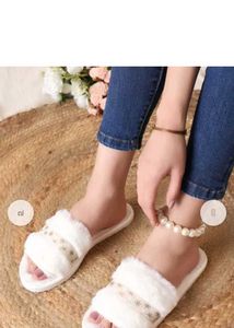 Cozy White Faux Fur Slippers