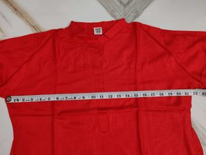 Chic Red Kurta with Heart Print Palazzo Pants