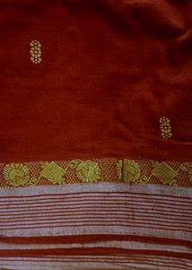 Elegant Orange Saree with Gold Border