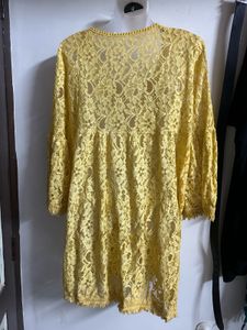 Yellow Lace Tunic Top