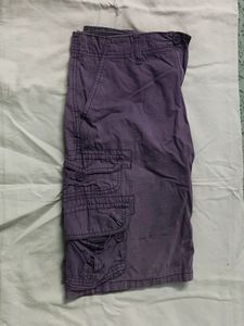 Purple Colour Denim Short
