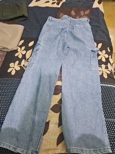 Light Wash Cargo Jeans