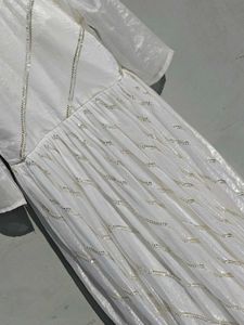 Elegant White Kurta with Embellishments