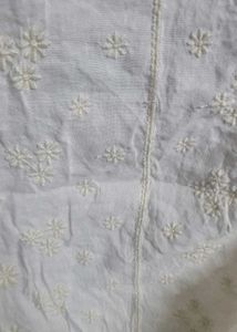 Cream Embroidered Square Neck Top