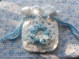 Handmade Crochet Drawstring Pouch