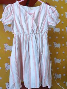 Cute Pink and white Striped Dress