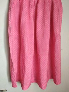 Pink Polka Dot Midi Skirt