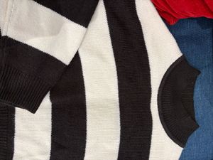 H&amp;M Striped Mock Neck Sweater