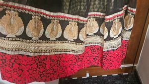 Beautiful Red &amp; Black Embroidered anarkali