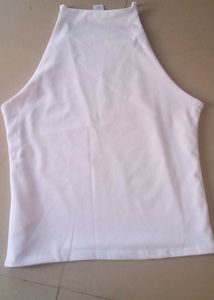 Optical White Camisoles Like Crop Top