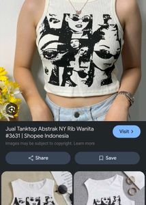 20286. Graphic Print Crop Tank Top