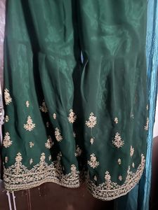 green garara frock set