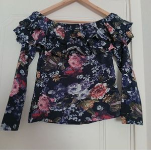 H&amp;M Off-Shoulder Floral Print Top