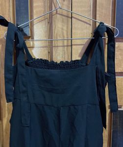 Black Tie-Strap Jumpsuit