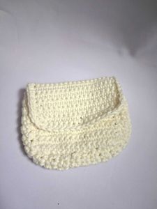 Cream Crochet Clutch Bag