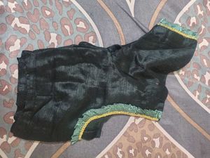 Elegant Black &amp; Mint Green Embroidered Saree