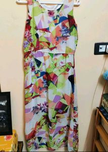 Vibrant Abstract Print Maxi Dress