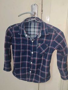 Boy's Plaid Casual Reversible Shirt