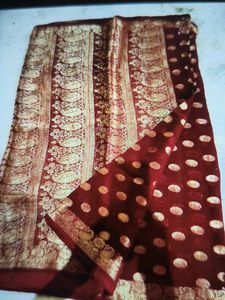 Elegant Maroon Banarasi Style Saree