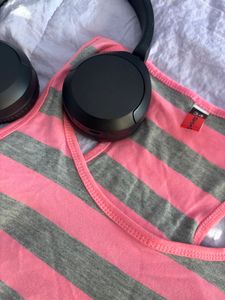 Striped Pink & Grey Top