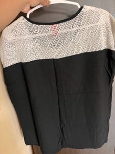 Chic Black &amp; White Lace Top