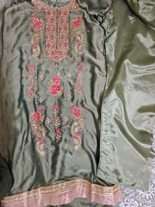 Embellished Silk Kurta Set