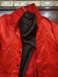 Boy's Red Shirt &amp; Suspenders Outfit