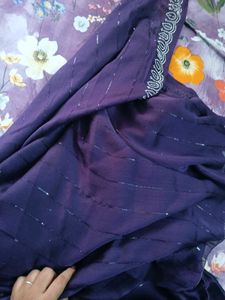 Purple fancy Saree with blouse