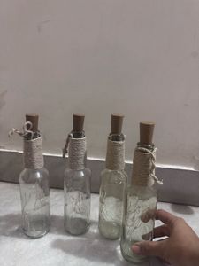2 Glass bottles with Fairy lights
