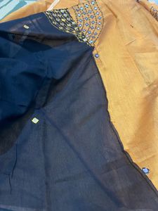 new black with yellow saree