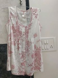 White Pink Floral  Shrug