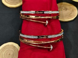 Elegant Rose Gold Bangles with Crystals