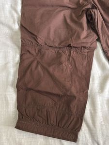 Brown Cargo Cropped Pants