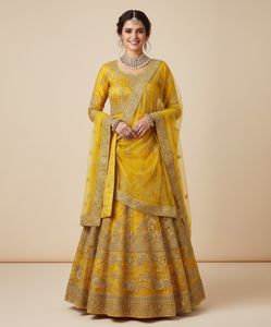 Elegant Yellow Embroidered Lehenga