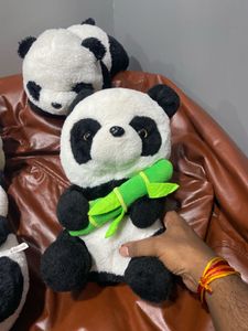 Adorable Plush Panda with Bamboo