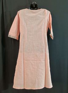 Peach Linen Tunic Dress
