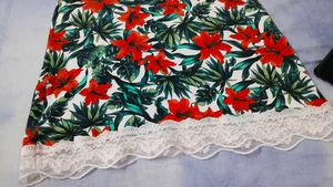 Floral Cami Top with Lace Trim