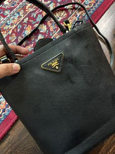 Prada Black Leather Tote Bag