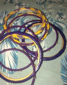 Violet, Mustard Lakh Bangles