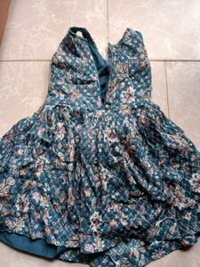 Teal Floral Sharara Set - Party Ready